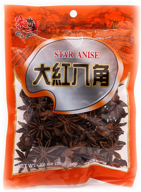 빅 그린 - 건조 스타 아니스 아니스 에스트렐라 통 중식 Big Green - Dried Star Anise Anis Estrella Whole Chinese Star An, 1개, 73g