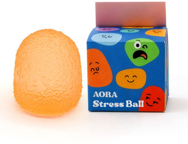 아오라 스트레스볼 로제 스퀴시 말랑이 장난감, 오렌지, 140g, 1개
