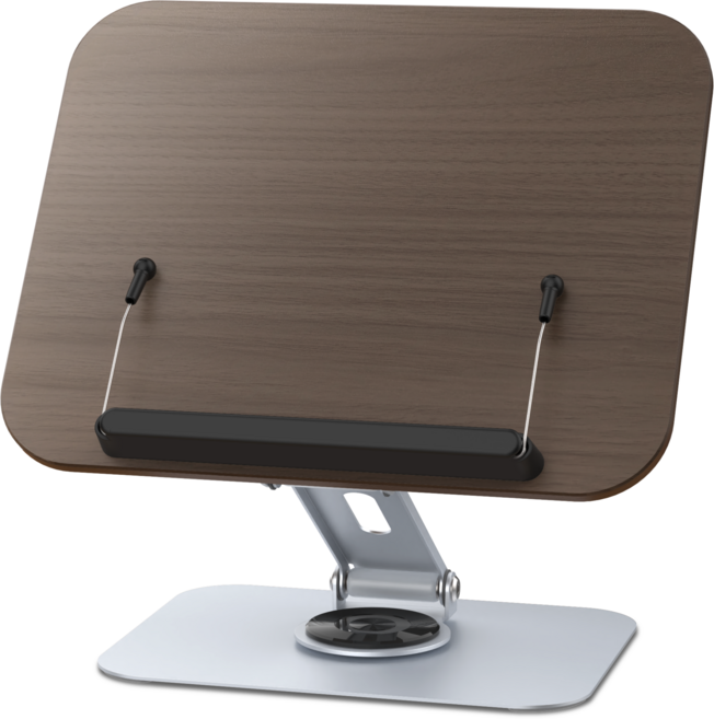 BOUMBI 360도 회전 노트북 거치대 높이각도 조절 휴대용 독서대, 1개, 브라운