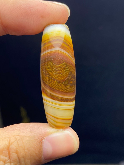 天眼 天珠 勒子 吊墜 鎖骨珠 配飾 掛件 咖色天珠 尺寸39*14mm, 如圖所示, 1個