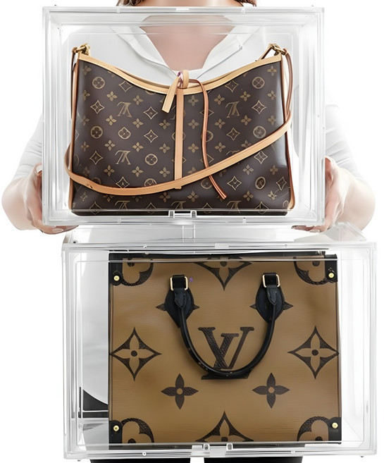 McEDA 아크릴 케이스 가방 피규어 보관함 장식장, 특대형 투명(45x33x33), 1개