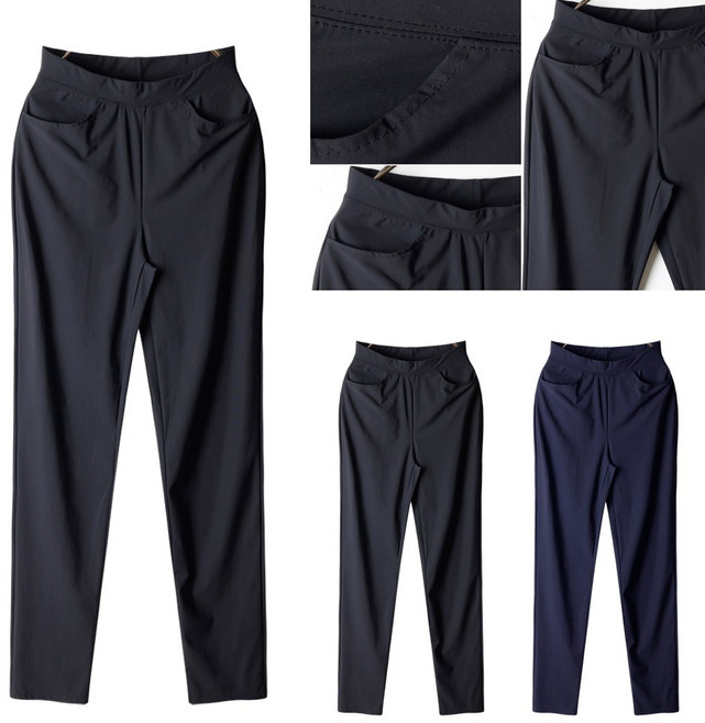 애니진 여성 2개세트 아이스 세미스키니 여름바지 쿨스판 냉감 밴딩팬츠 NO2135