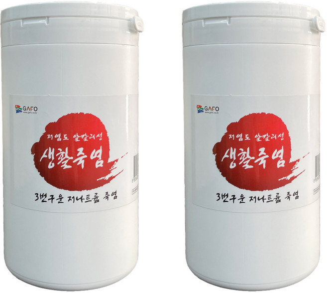 가포 3번 구운 생활죽염 (1kg) 분말 - 저염도 알칼리성 저나트륨 미네랄 태움 용융소금, 2개, 1kg