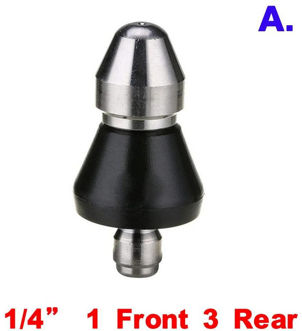 하수구 청소 도구 고압 터보 와셔 노즐 거터 마사지 막힌 파이프는 하수관의 막힘을 엽니, A, 1개