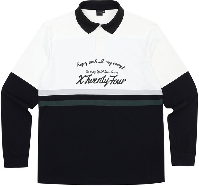 [JDX] 남성 컬러 블록 기모 카라티셔츠(X4TLU3485BK)