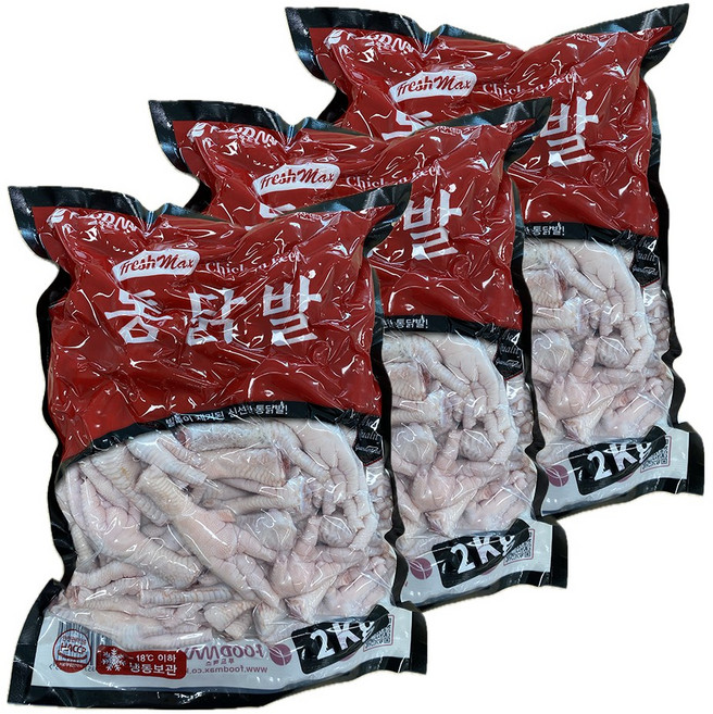 프레쉬맥스 닭발 원료 통닭발 2Kg, 3개