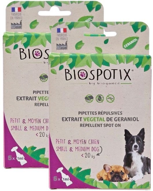 바이오스파틱스 스팟온 중소형견용, 혼합색상, 5ml, 2개