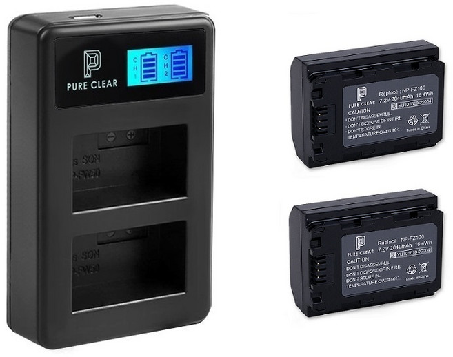 소니 NP-FZ100 듀얼충전기+배터리2개 A7RM4 A7RM4A A7M3 A7SM3 A7RM3 A7RM3A A7M4 A7IV, 1개