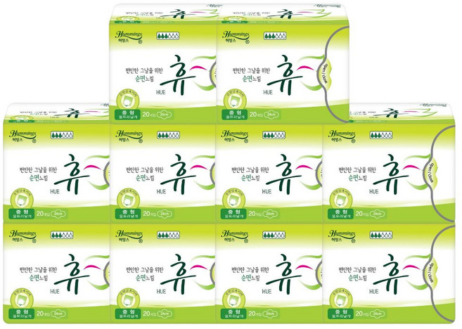 허밍스 휴 중형 생리대 날개형, 20개입, 10개