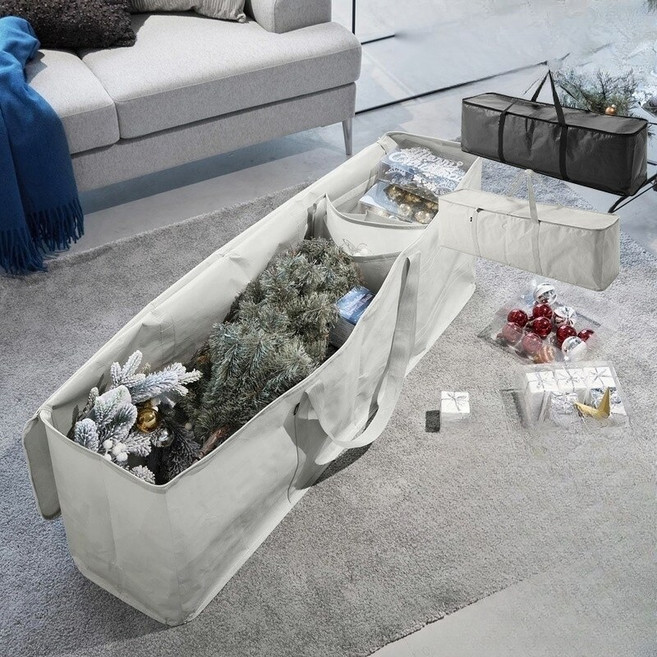 야마자키 크리스마스 트리 장식 보관 가방 대형 최대 180cm, 라이트 그레이 6909