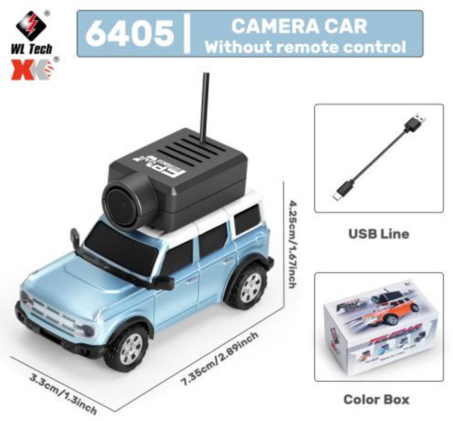 WLtoys 164 미니 RC카 720P FPV 카메라 Wifi 앱 제어 2.4G 무선 조종 레이싱 자동차 장난감 어린이용 6405 6406, 3)6405 Blue