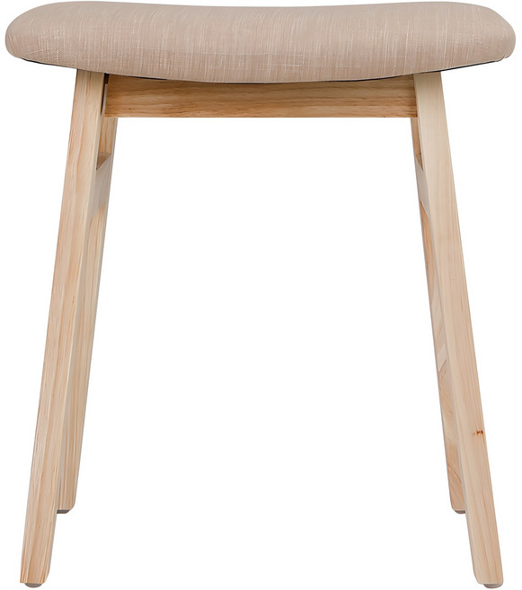 리빙숲 원목 패브릭 스툴 SMALL, 베이지, 1개