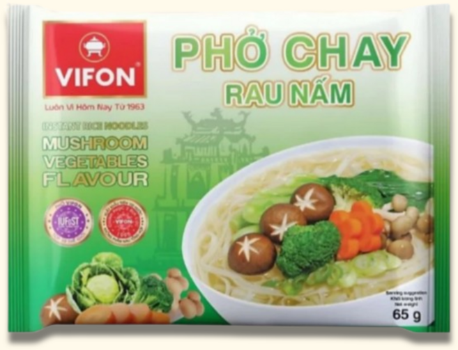 비폰 Vifon 야채 버 쌀국수 라면 Pho Chay Rau Nam 65g 30개입, 1개