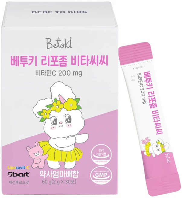 베투키 리포좀 비타씨씨 비타민C 200mg 패션후르츠맛 30포, 1개, 30회분 - 쿠팡