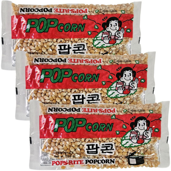 뚜레반 팝콘 250g 팝콘옥수수 강냉이, 3개