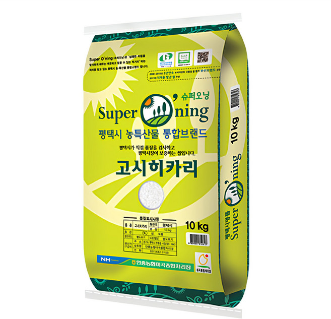 안중농협 2025년 햅쌀 평택 슈퍼오닝 고시히카리쌀, 10kg, 1개, 특등급