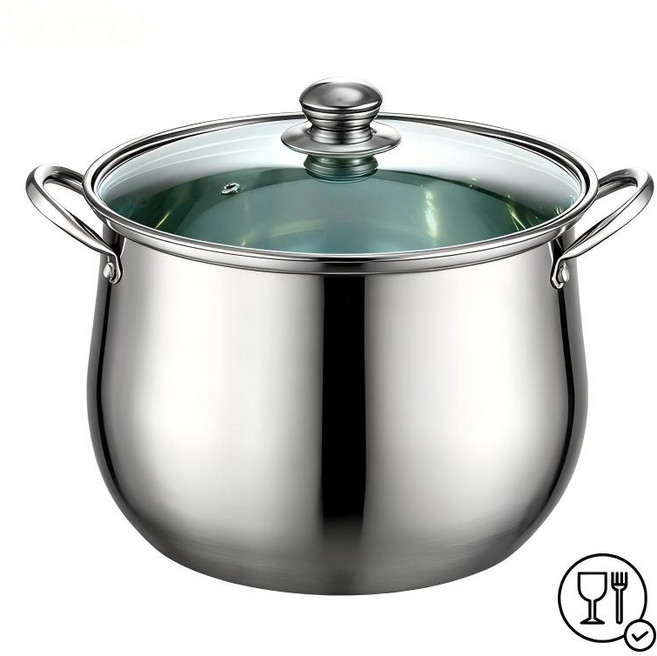 ZOZOFO 대용량 육수 스테인레스 냄비 스텐 곰솥 냄비 인덕션 사용 가능 냄비, 1개, 스틸 원색, 24cm