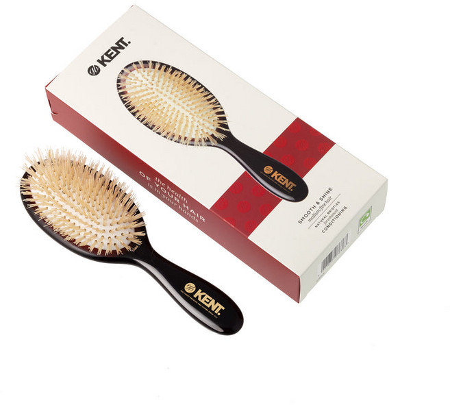 [켄트본사]켄트 뉴 클래식샤인 올뉴 CSGS 스몰 멧돼지 천연모 소프트 화이트 돈모 연예인 쿠션 브러쉬, 1개, 미드나잇블랙