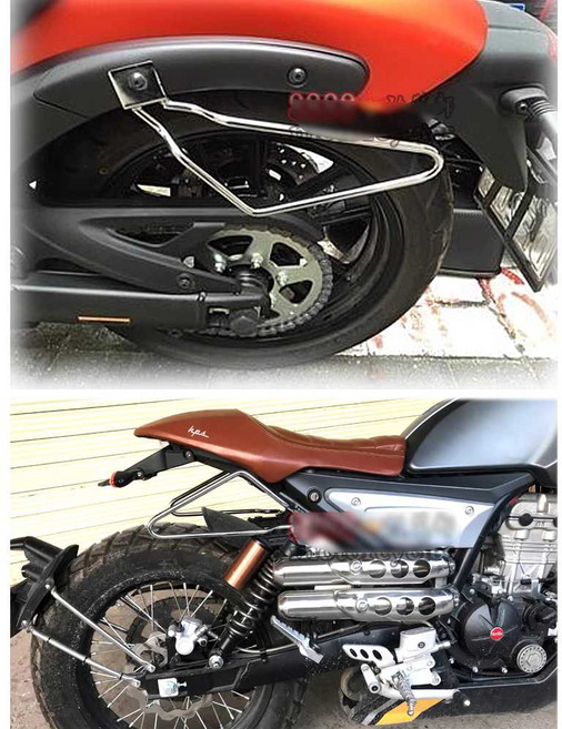 몬디알힙스터125 등받이 짐받이 사이드백 전면, 상세페이지 참고, 1개, 삼각형 사이드 백 브라켓 블랙 페어