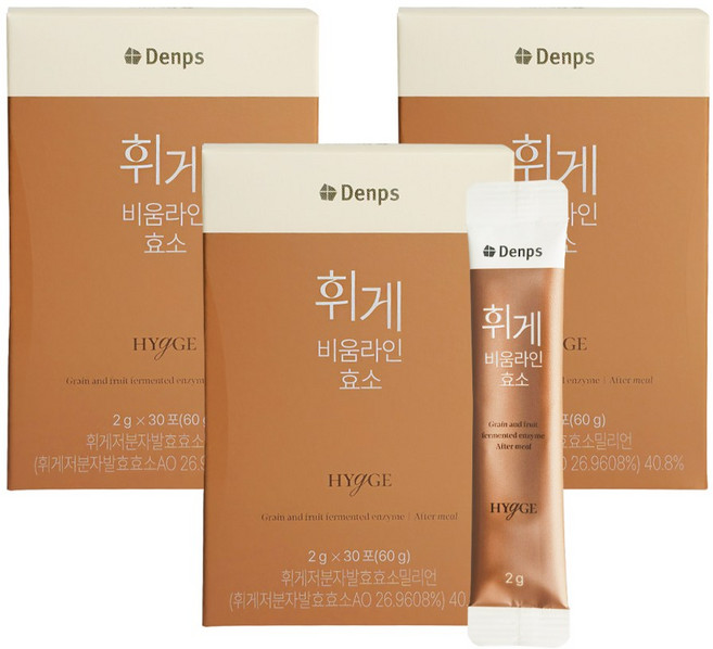 덴프스 휘게 비움라인 효소 곡물맛 발효 효소, 60g, 3개