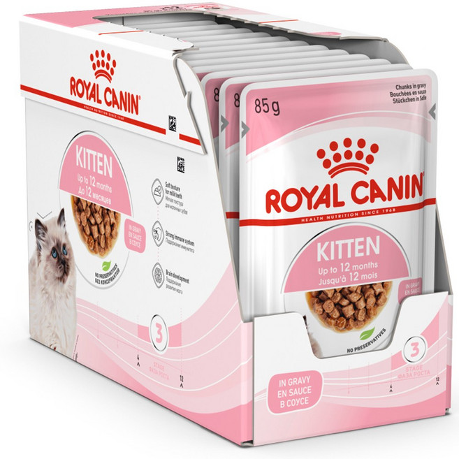로얄케닌 키튼 파우치 12개 1박스. 새끼고양이 주식, 85g
