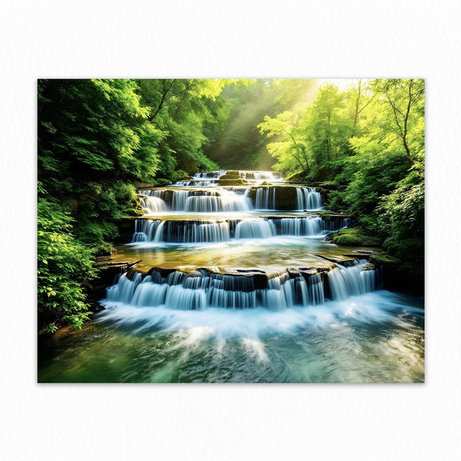 풍수 인테리어 폭포 돈들어오는 현관 액자 자석 풍경 그림, 1번-돈이밀려오는폭포