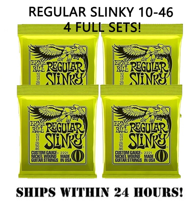 트럼펫걸이 4 세트! ERNIE BALL 2221 일렉트릭 어쿠스틱 클래식 기타 현 레귤러 슬링키 10-46, 1개