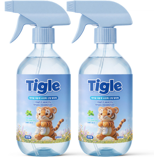 1+1 타이글 뿌리는 대용량 신발탈취제 500ml 발냄새제거 운동화 구두 신발장 냄새제거, 2개