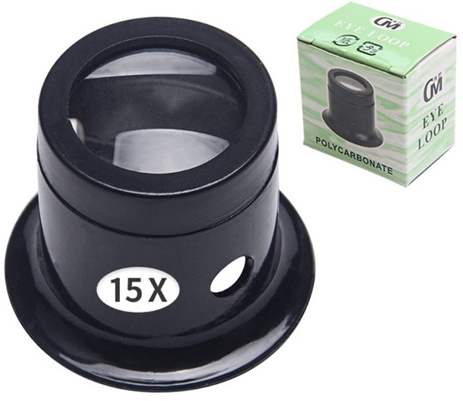 단안경 돋보기 돋보기 시계 제작자 루페 렌즈 보석상 시계 안구 렌즈 수리 도구 3배/5배/10배/15배/20XX, style 15X