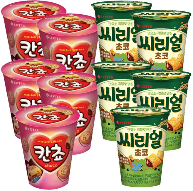 롯데제과 칸쵸초코컵+씨리얼초코컵 세트, 1세트, 89g