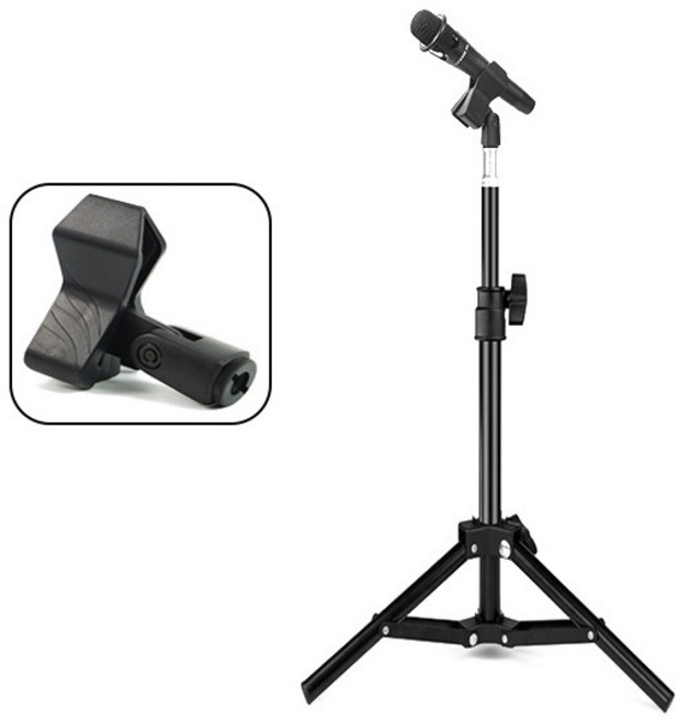 집게형 마이크 거치대 스탠드 마이크대 틱톡 유튜브 방송 장비 강의 보컬 공연 자웃자, 1개