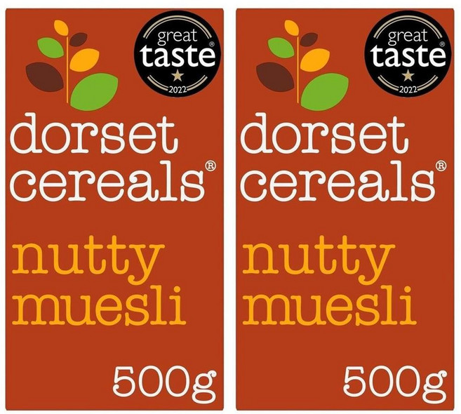 영국 도싯 시리얼 Dorset Cereals Nutty Muesli 노슈가 브랙퍼스트 시리얼 너티 뮤즐리, 2개, 500g