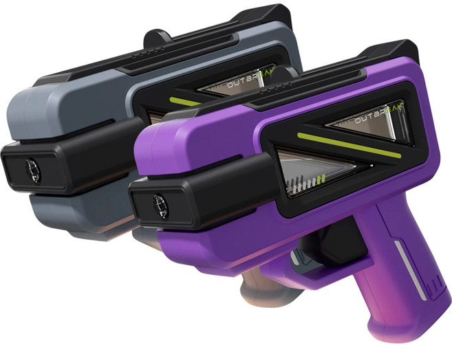 [1+1] 알앤엘 듀얼 쿨샷 미니 물총 2개 1세트, 엣지형(사각형)퍼플+그레이, 1개