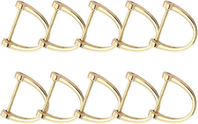 뽀아샵 가방끈 가죽공예 DIY 부자재 D링 연결고리 J-J014, 10개, 골드