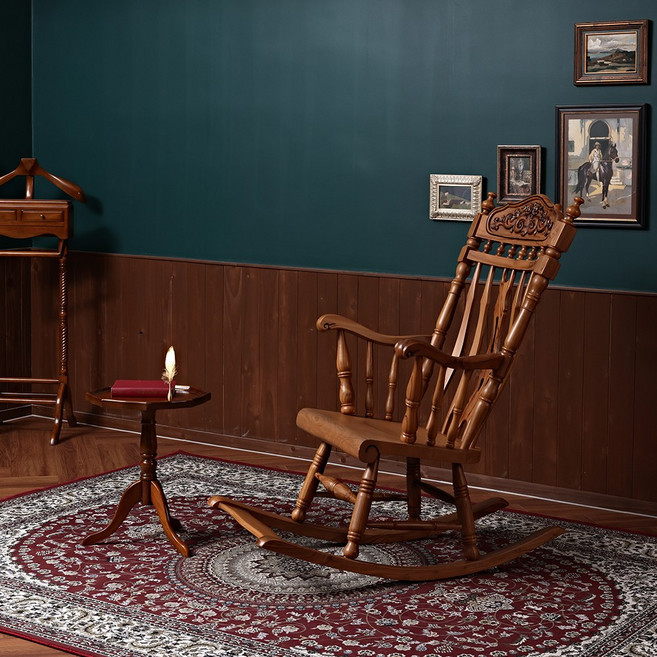 메종플렌느 루브 레안느 티크 원목 흔들의자, 1개