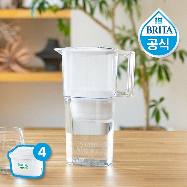 브리타 정수기 리켈리 2.2L + 총필터4입, 리켈리 2.2L 화이트 + 총 필터 4입
