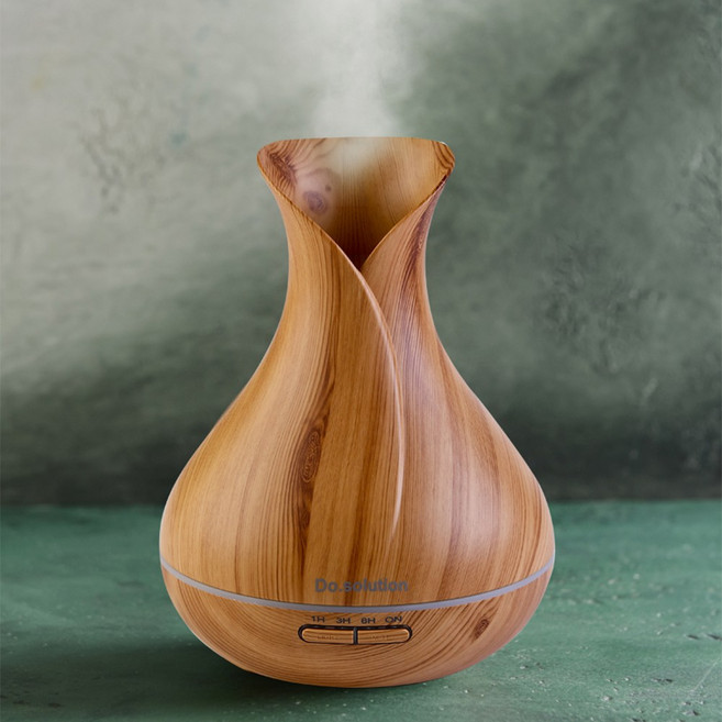 호리병 안개 우드 사무실 탁상용 LED 초음파 가습기 400ml, 단품