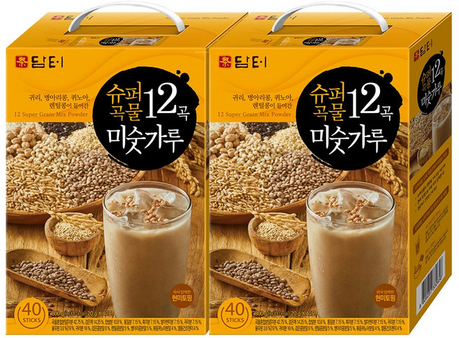 담터 슈퍼 곡물 12곡 미숫가루, 800g, 2개