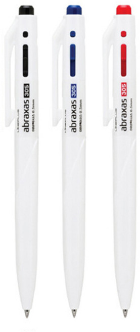 라인플러스 아브락사스 305 노크식 볼펜 0.5mm 낱개, 흑색