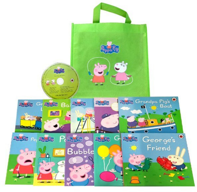 페파 피그 원서 페이퍼백 10종 세트 : Peppa Pig : Lime Bag [10 books & 1 CD], Penguin UK