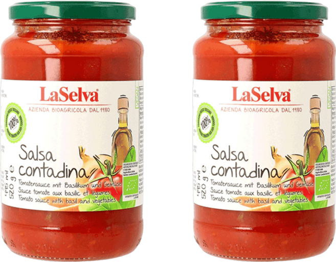 라셀바 이탈리아 유기농 100% 무설탕 저염 토마토 퓨레, 2개, 520g