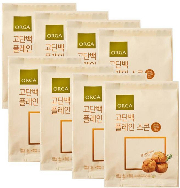 올가 고단백 플레인 스콘 (70gx4입), 280g, 8개