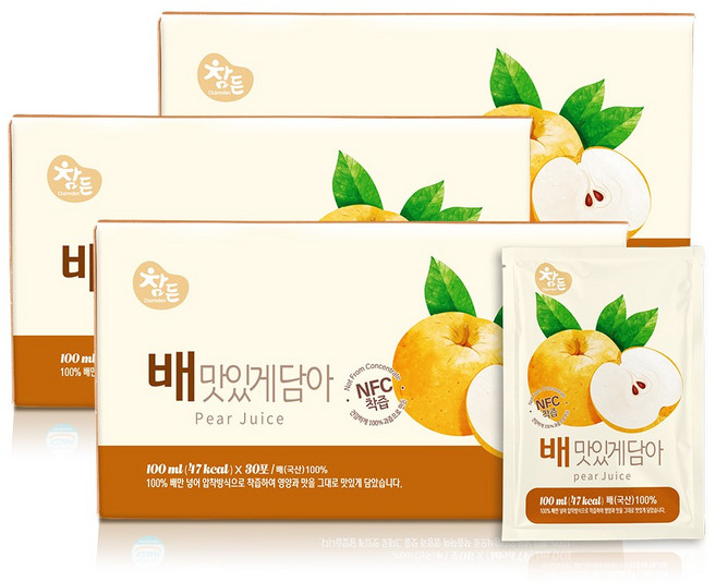 참든 배즙 맛있게 담아, 90포, 3개, 3L