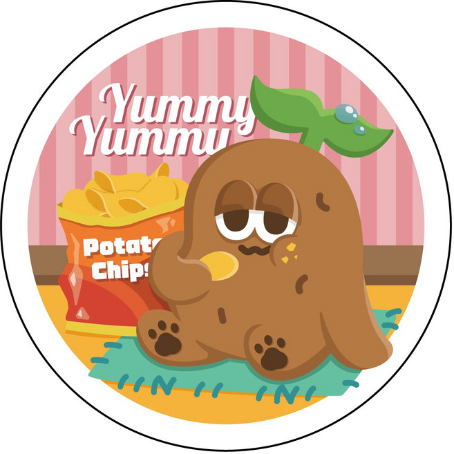 Couch Potato 懶人木漿棉洗碗綿 - 可愛卡通造型, 1個, 1個裝