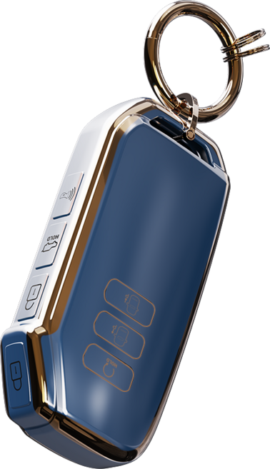 기아 호환 스포티지 쏘렌토 카니발 K5 K8 EV3 EV4 EV5 EV6 EV9 셀토스 레이 니로 스마트키 키케이스 키홀더 키링 악세사리 차량용품 골드라인, 다크블루, 7버튼