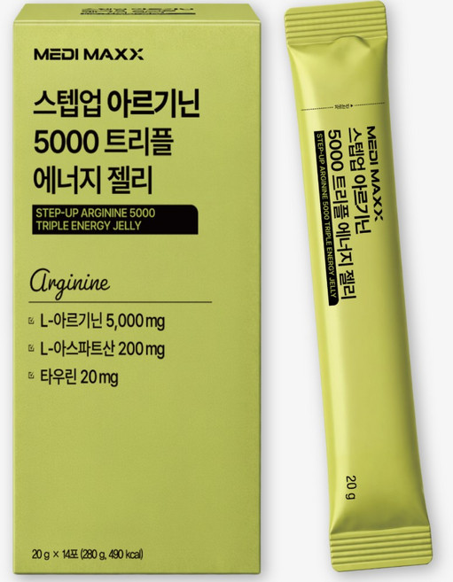 메디맥스 L아르기닌 5000 스텝업 트리플 에너지 젤리스틱 청귤맛, 1개, 14회분