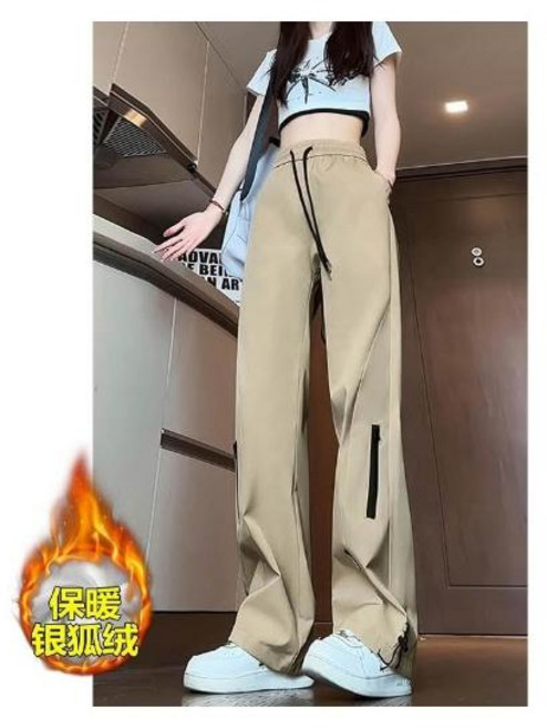 運動長褲男女款保暖防寒工作褲加絨加厚內刷毛滑雪褲防水防風登山衝鋒褲大尺碼發熱休閒棉褲子男女生戶外機能直筒鬆緊彎刀工裝寬褲