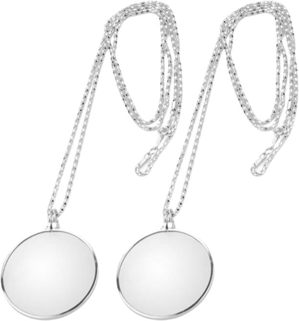 노안 패션 확대경 휴대용 목걸이 돋보기, 2개, 실버