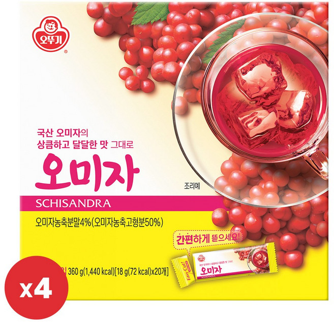 오뚜기 오미자(20T) 360g 4개