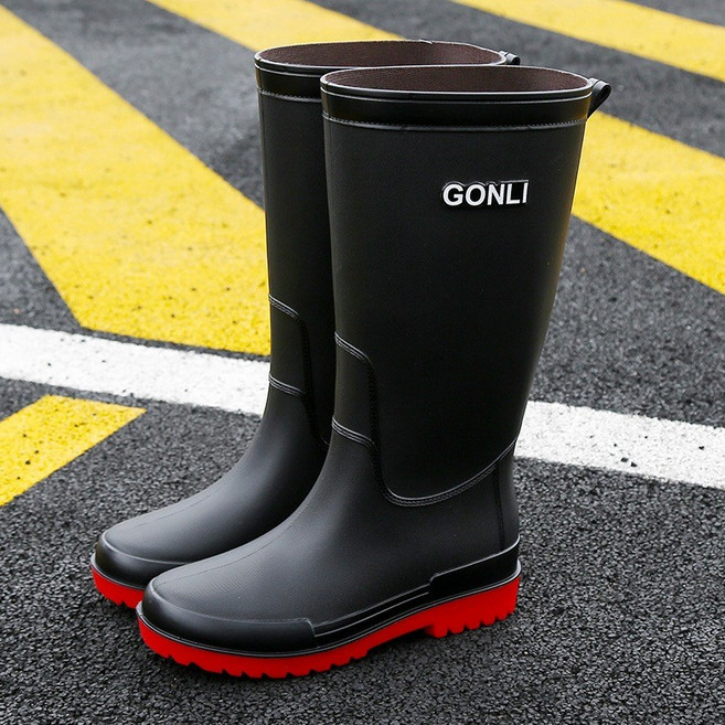GONLI 長筒雨靴 男款 高筒雨鞋 防水防滑耐磨膠鞋